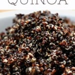Cooked fluffy quinoa in a bowl
