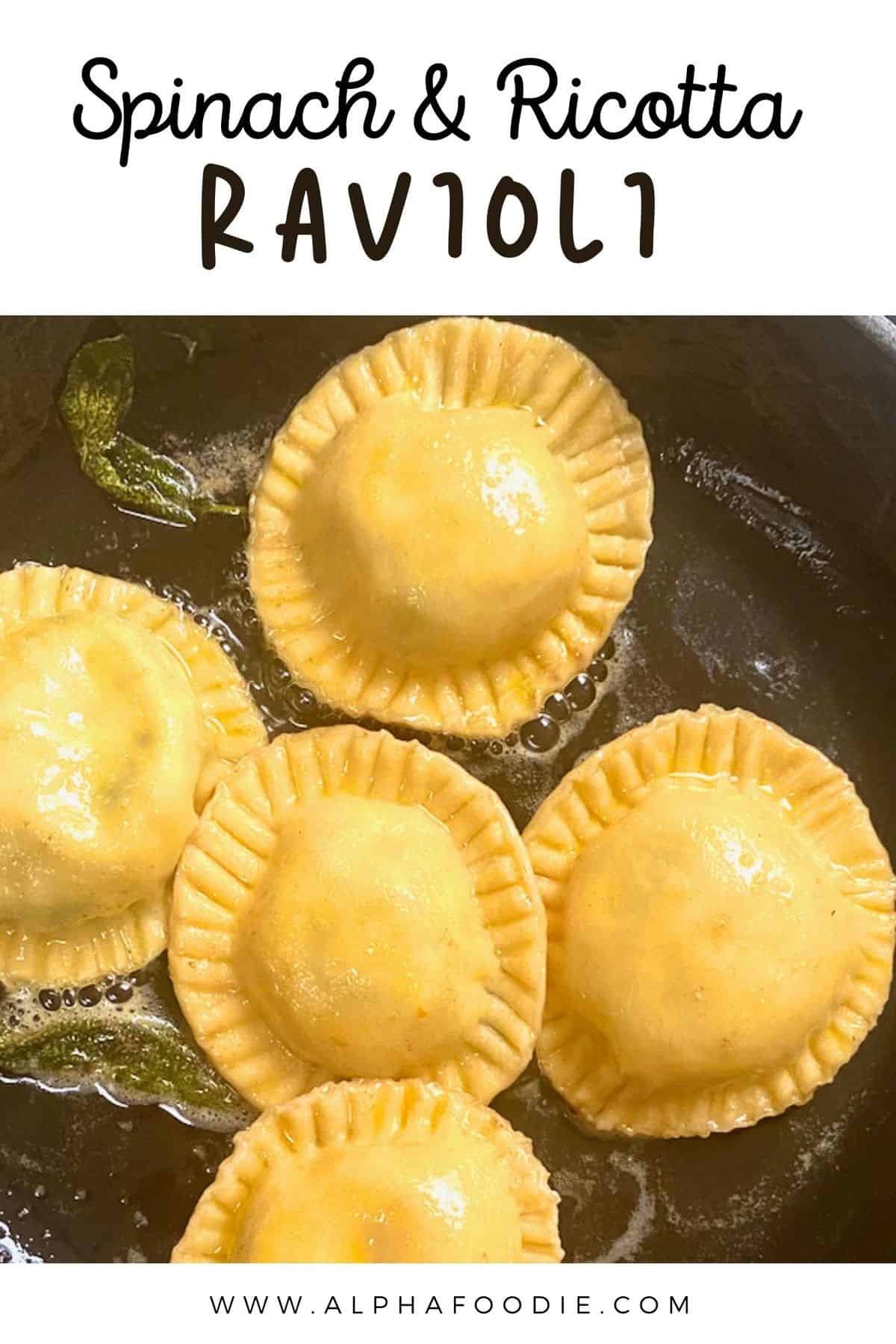 Homemade Ricotta And Spinach Ravioli - Alphafoodie