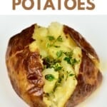 A salt baked potatoes with some herbs