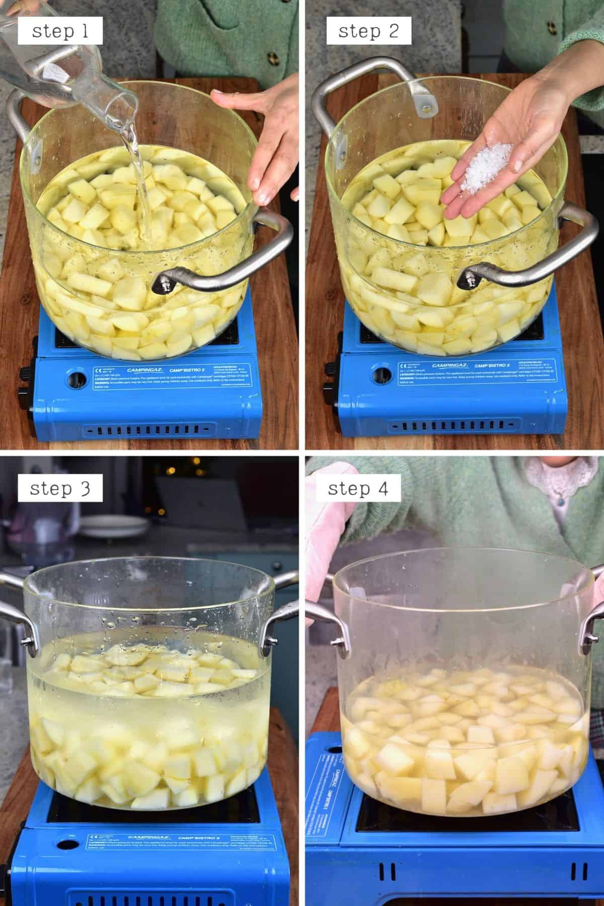 Steps for boiling potatoes