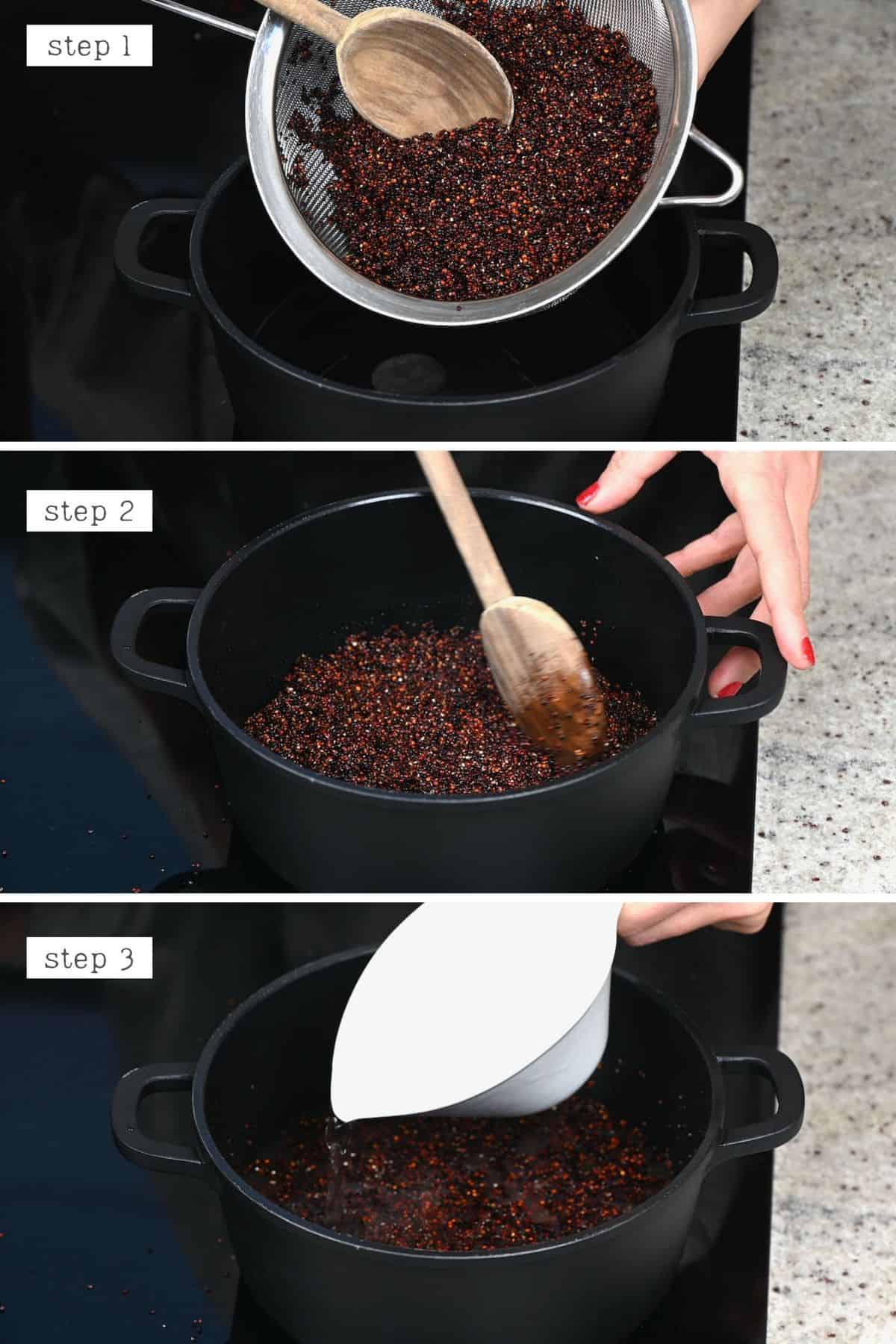 Steps for cooking quinoa