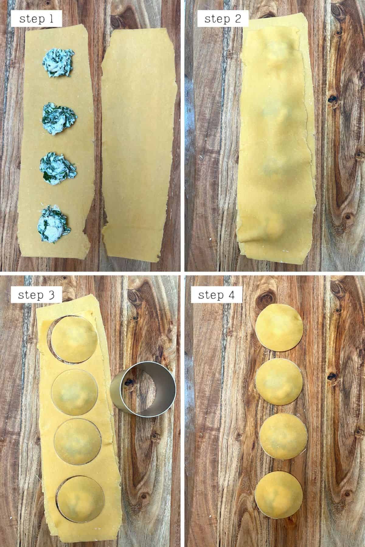 Steps for cutting ravioli