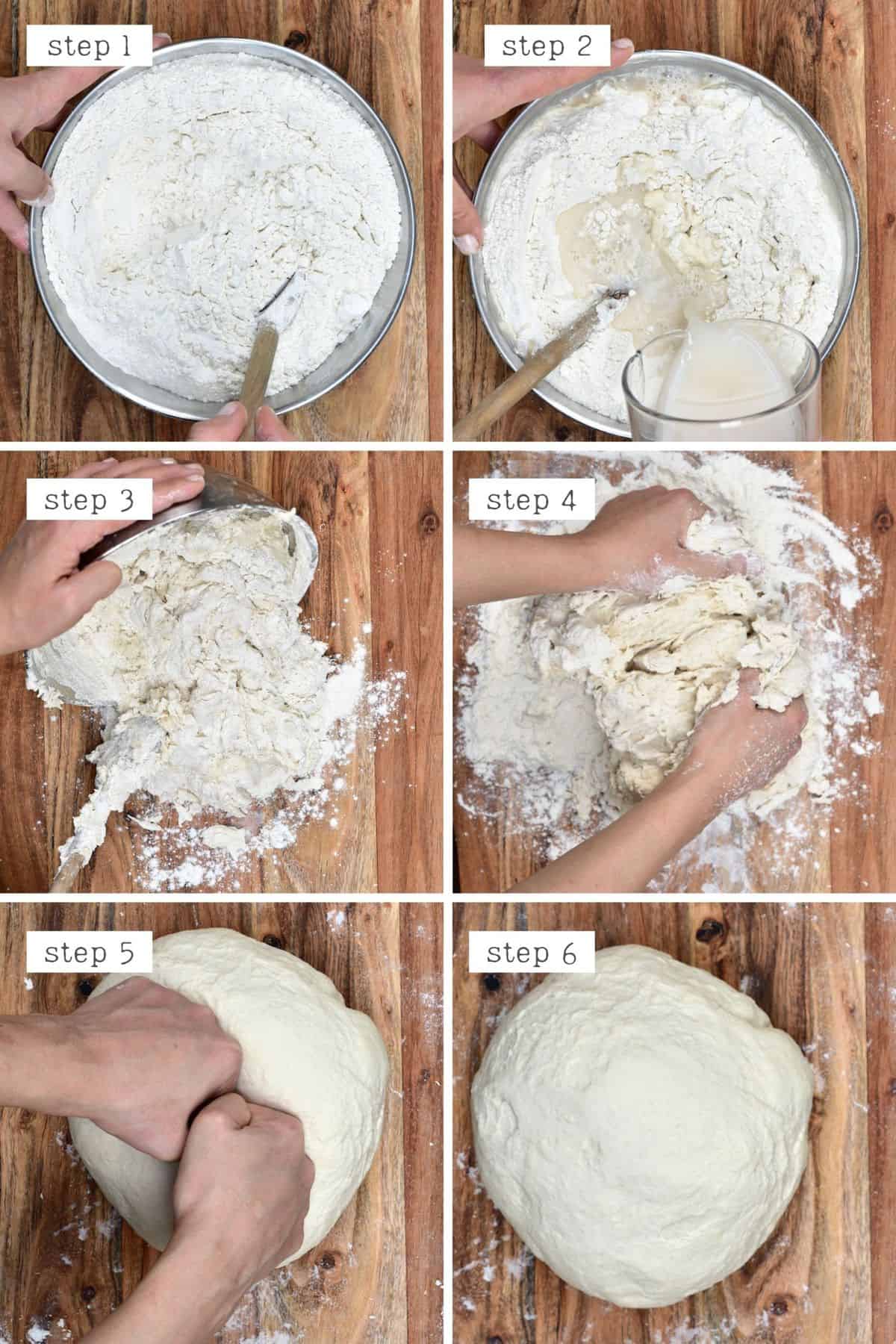 Steps for making bagel dough