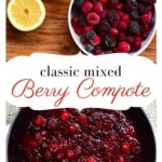 Ingredients for red berry compote
