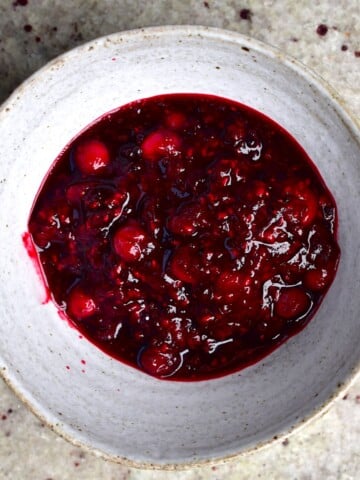 Berry compote in a bowl