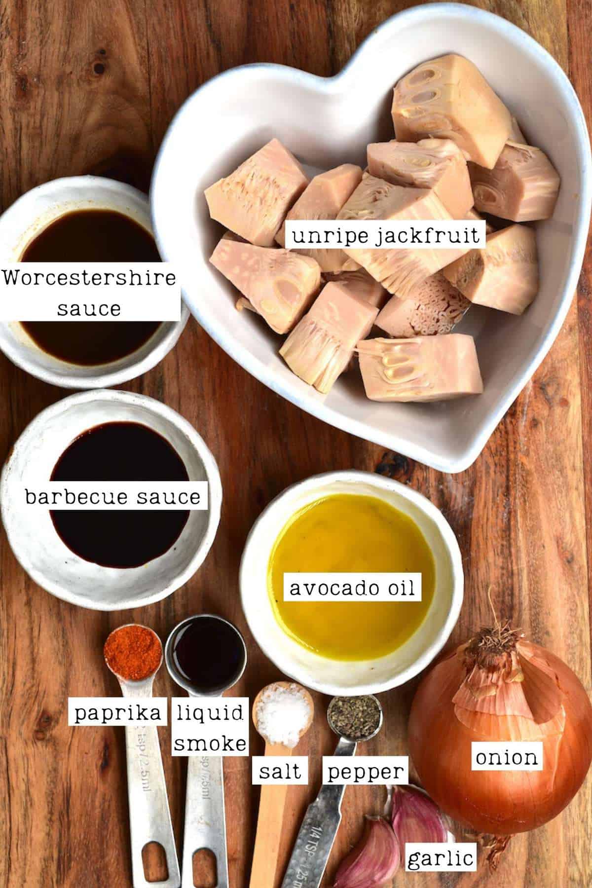 Ingredients for BBQ jackfruit