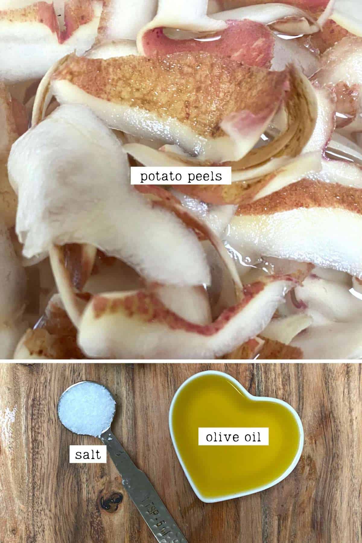 Ingredients for potato peel chips