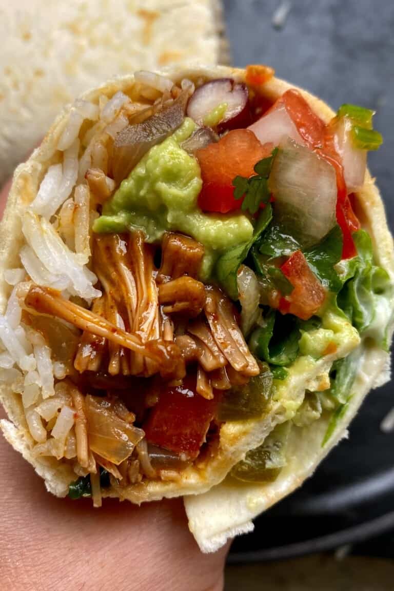 BBQ Jackfruit Veggie Burrito (7Layer Burrito) Alphafoodie