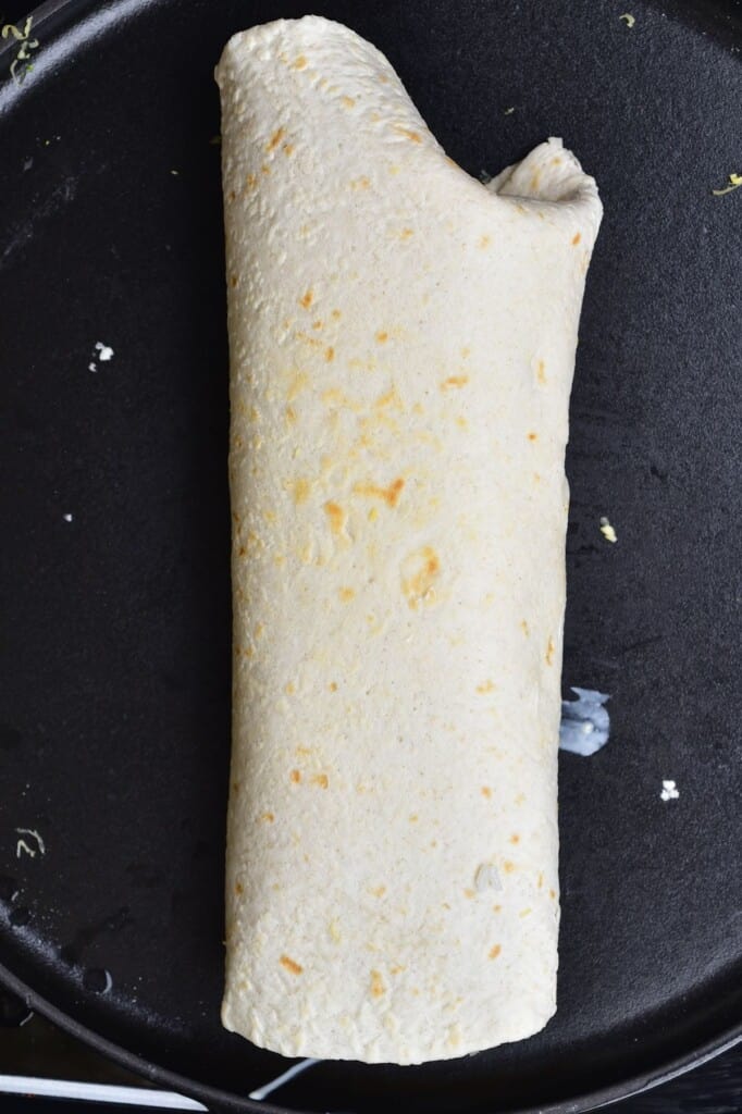 Burrito rolled in a pan