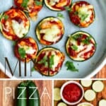 Steps for making zucchini pizza bites