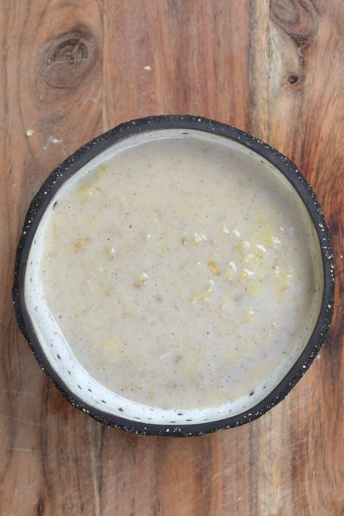 Banana oatmeal in a bowl