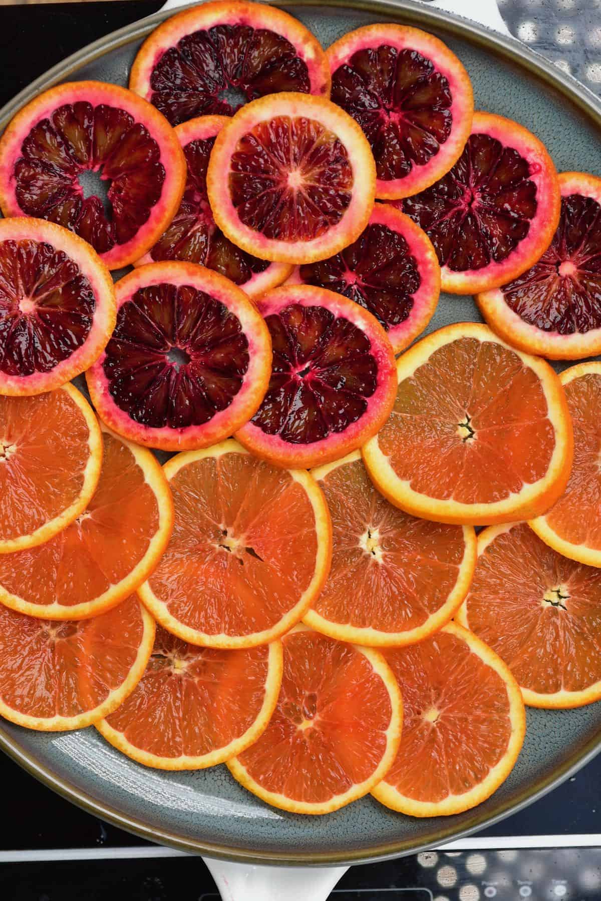 Orange slices on a plate