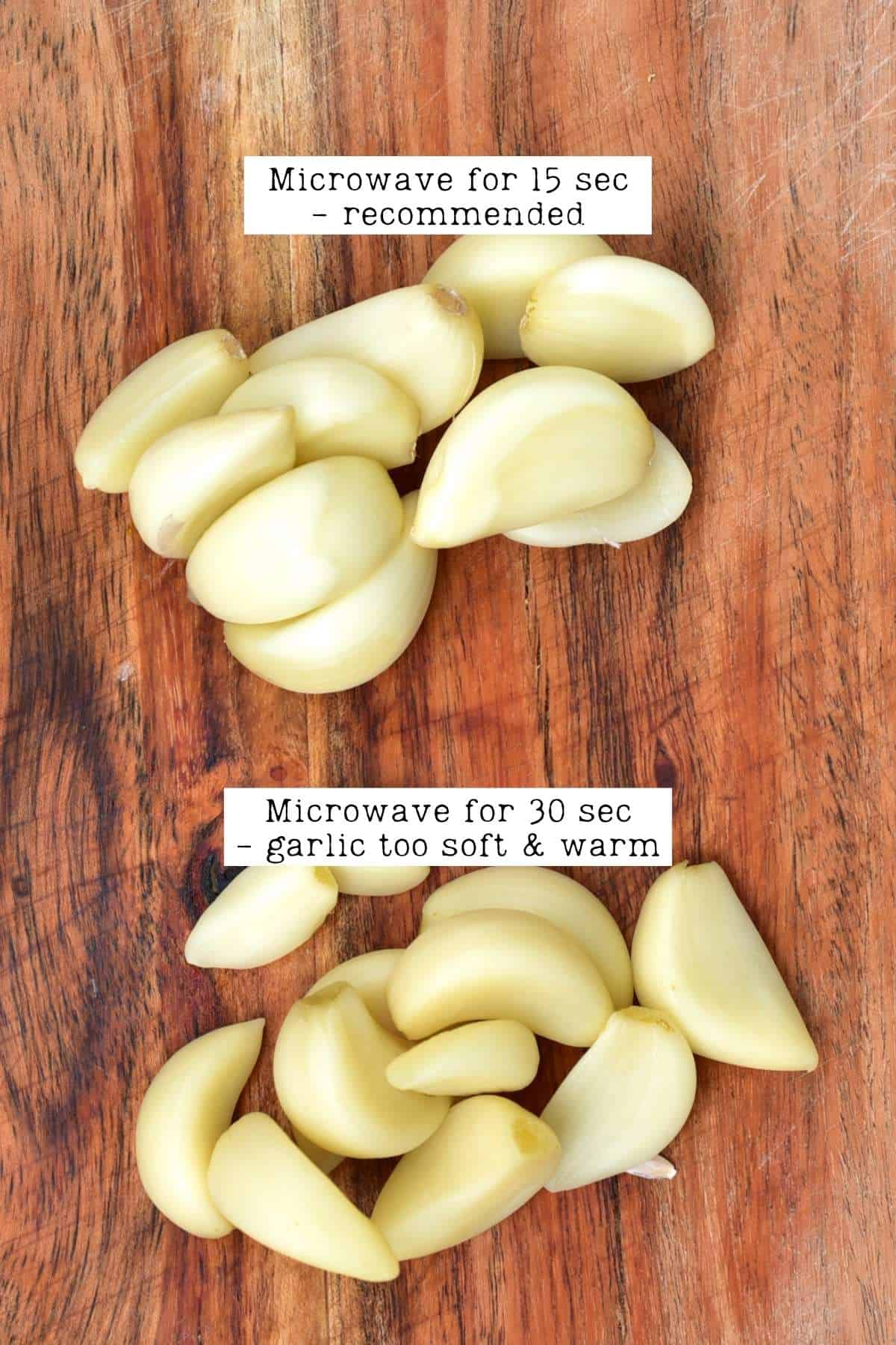 Comparing microwaved garlic