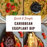 Steps for making roasted eggplant dip