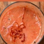 Gazpacho soup in a glass