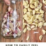 Using the jar method to peel garlic