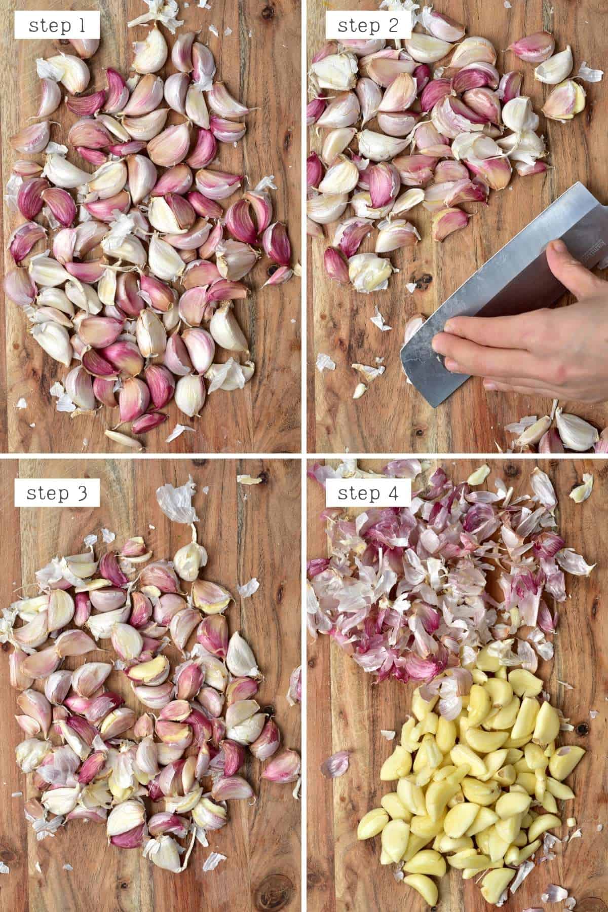 How to peel garlic - Method 1 with a knife