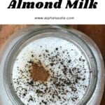Instant almond milk in a mason jar