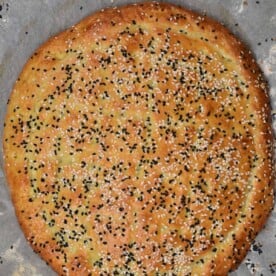 No-knead Turkish pide bread