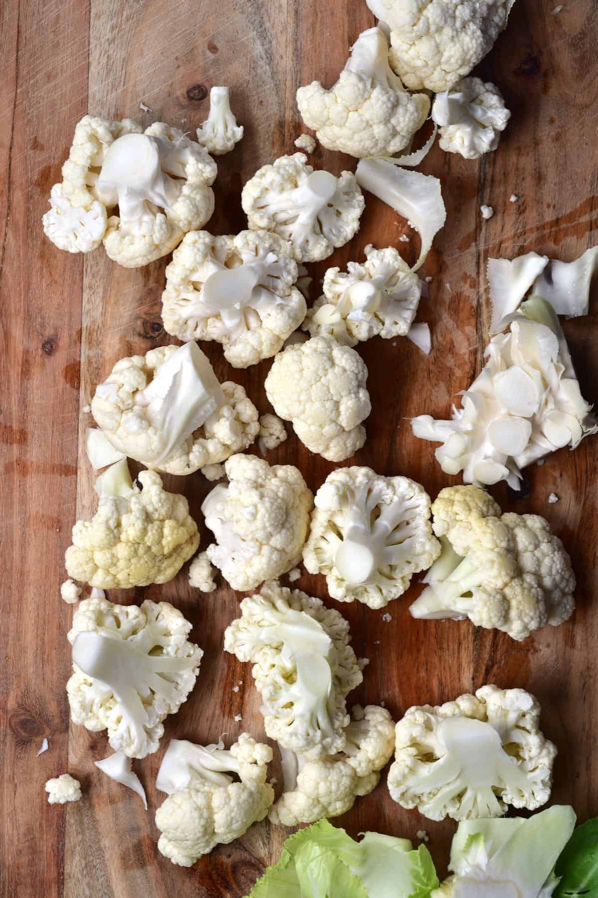 Cauliflower cut into florets
