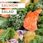 A close up of Salmon Potato Kale Salad