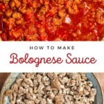 Vegan bolognese sauce made with soy mince