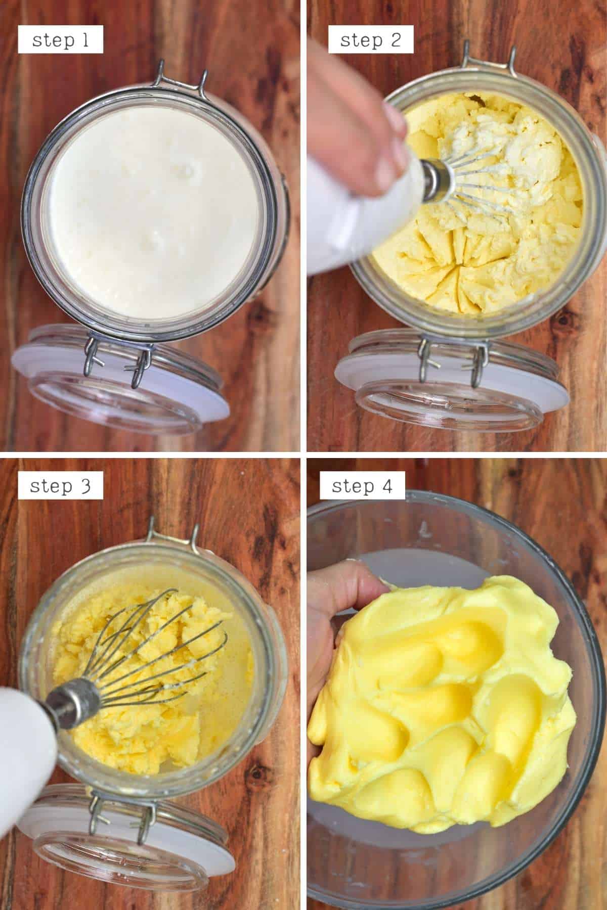 Steps for making butter