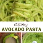 Steps for making avocado pasta