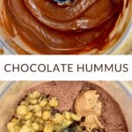 Steps for making chocolate hummus