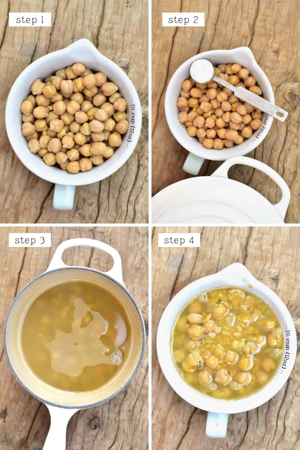 Steps for cooking chickpeas