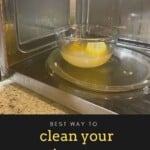 Cleaning a microwave with lemon water