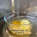 Cleaning a microwave with lemon water