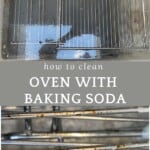 Cleaning oven racks in a large container with water