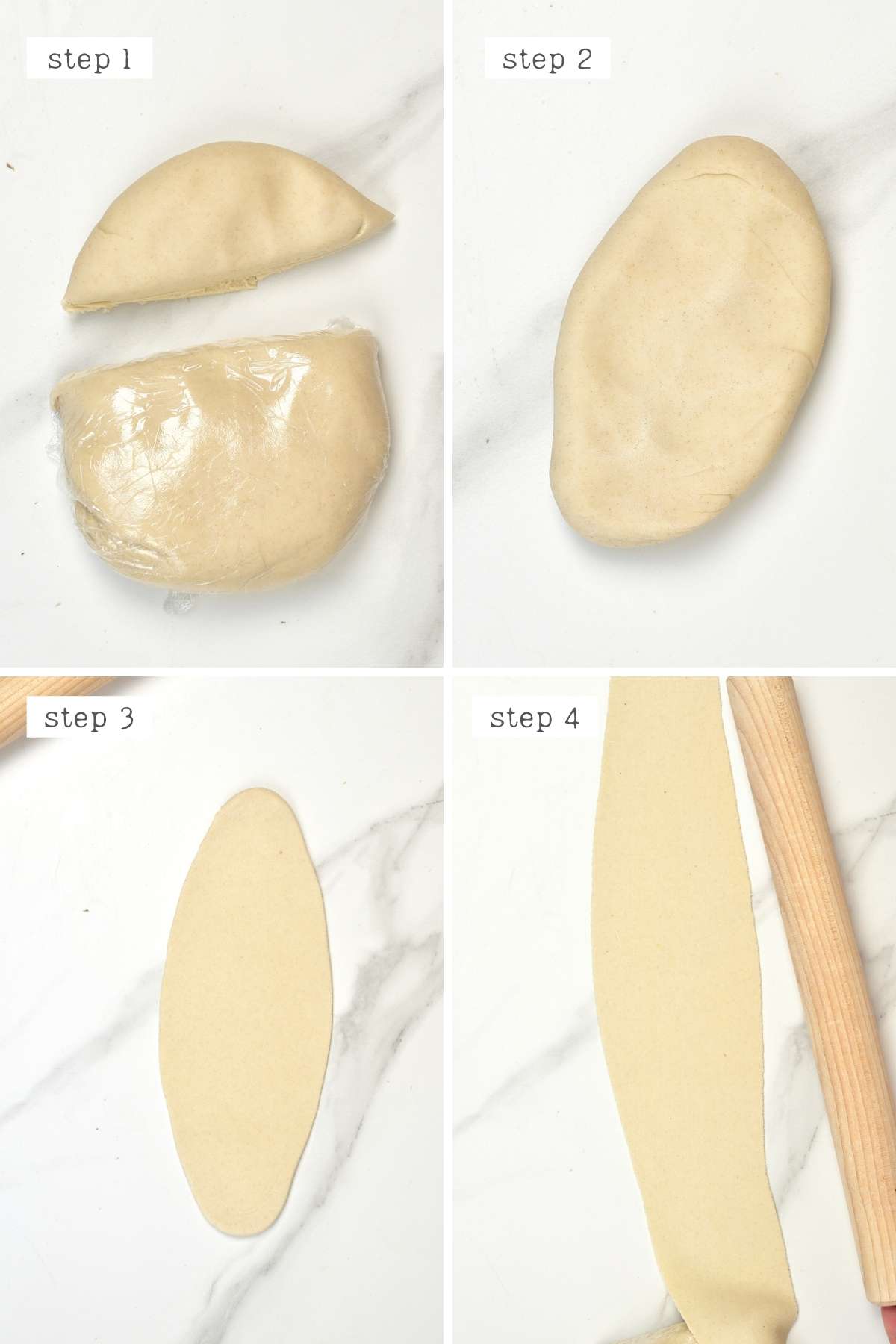 Steps for rolling out dough