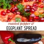 Eggplant Red Pepper Dip and ingredients to make it