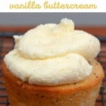 Lemon cupcake with frosted vanilla buttercream