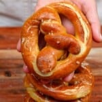 A stack of homemade pretzels
