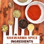 Different spices to make shawarma spice mix