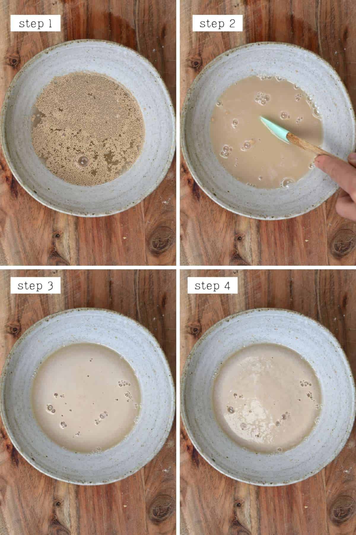 Steps for activating dry yeast
