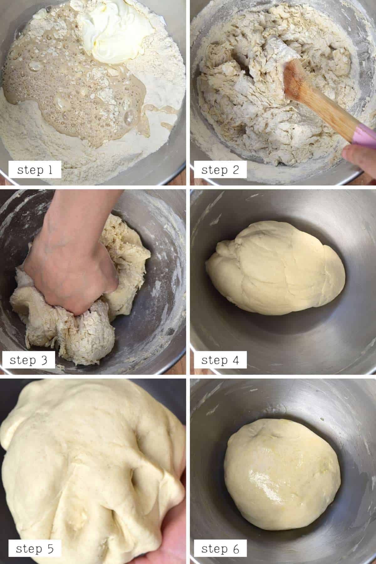 Steps for making manakish dough