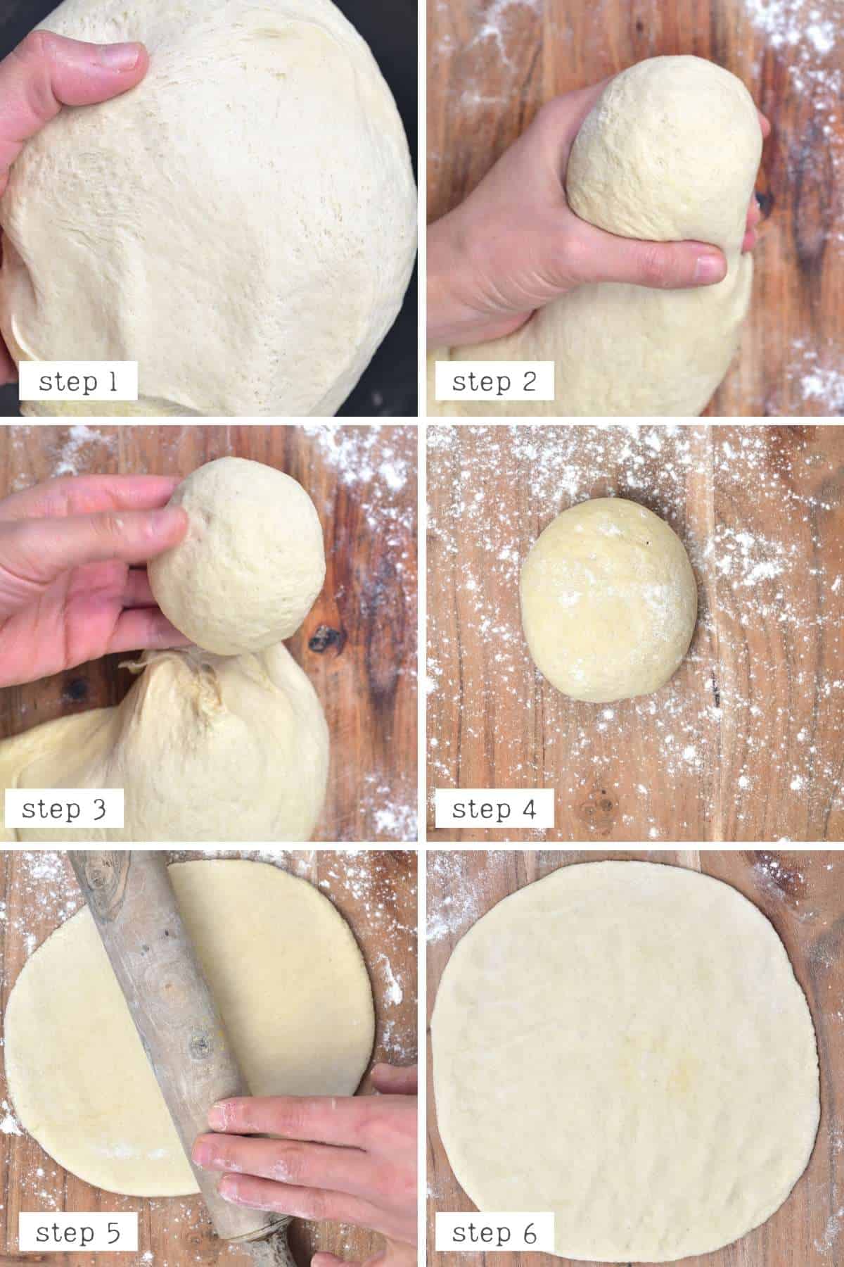 Steps for rolling manakish dough