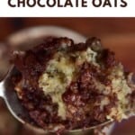A spoonful of baked vanilla chocolate oats