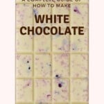A bar of white chocolate with pink salt
