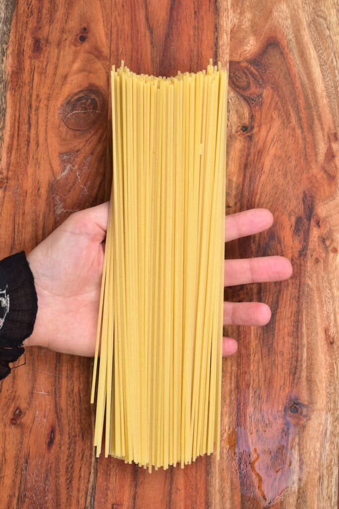 A handful of spaghetti