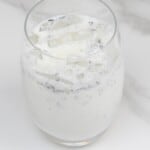 A glass with ayran and ice cubes - 14