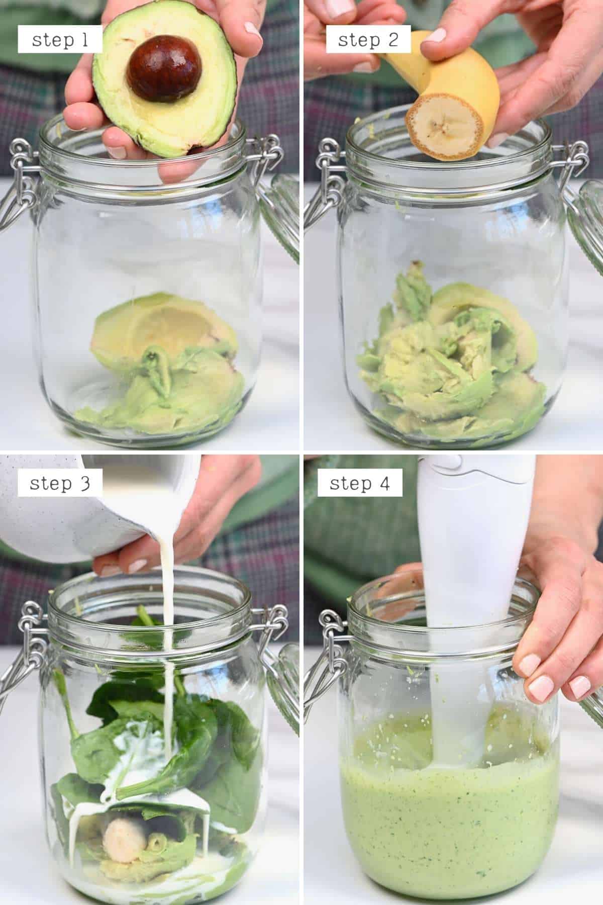 Steps for making an avocado smoothie