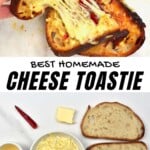 Cheese toastie and ingredients to make it
