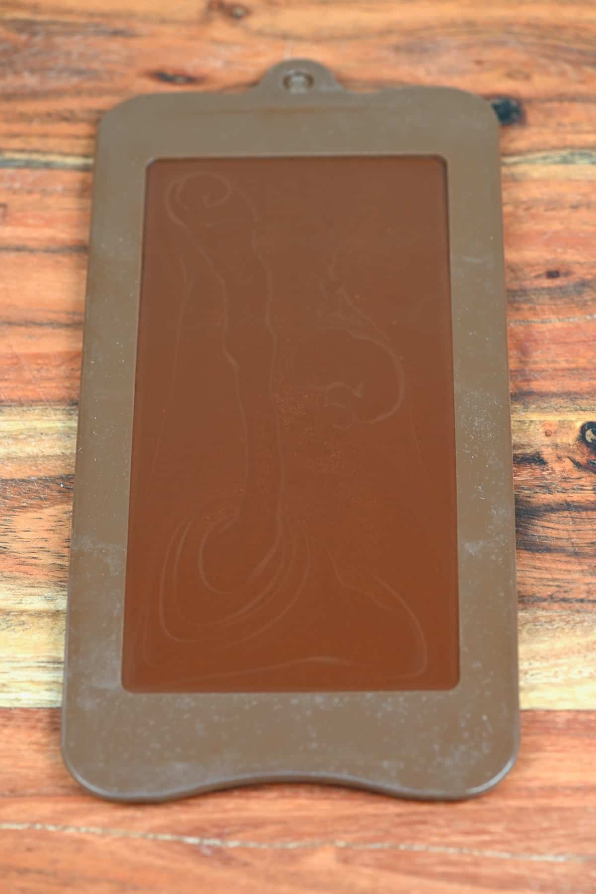 Chocolate poured into a mold