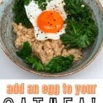 Savory oatmeal topped with egg