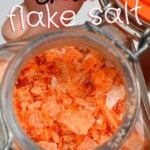 A little jar with chili flaky salt